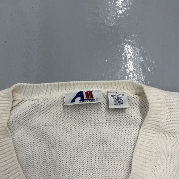 Vintage 90s Carolina Panthers White NFL V-Neck Sweater - Picture 3 of 3